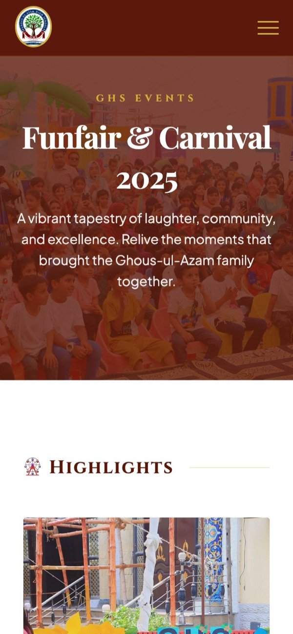 The Funfair and Carnival 2025 page on a phone