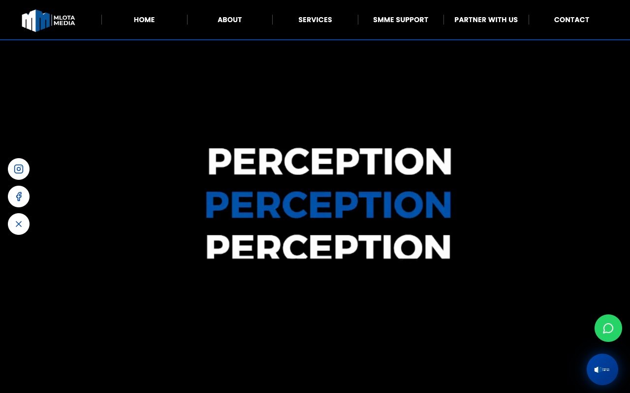 Homepage of mlotamedia.co.za, the Mlota Media website